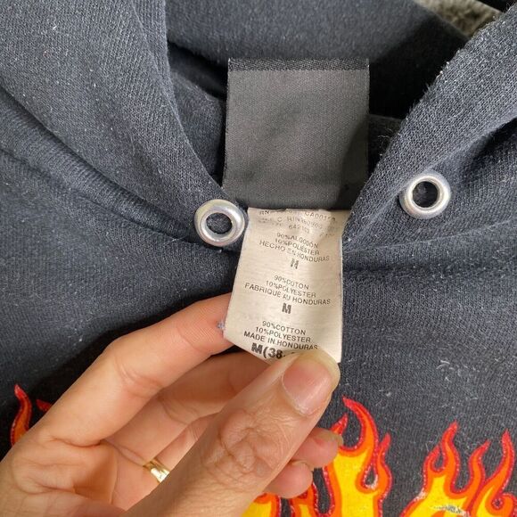 Vintage Y2K Thrasher Magazine Hoodie Adult M Spellout Distressed Grunge - Picture 11 of 15